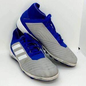 Adidas Predator Mens Pre-owned Gray with Blue Accents Soccer Sneakers- sz. 6 1/2
